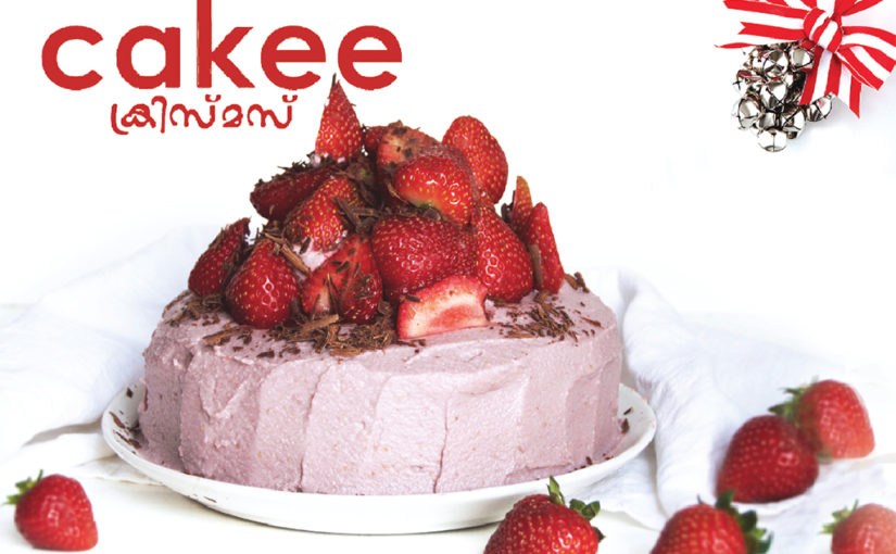 സ്ട്രോബെറി & ക്രീം  ഫഡ്ജ് കേക്ക്